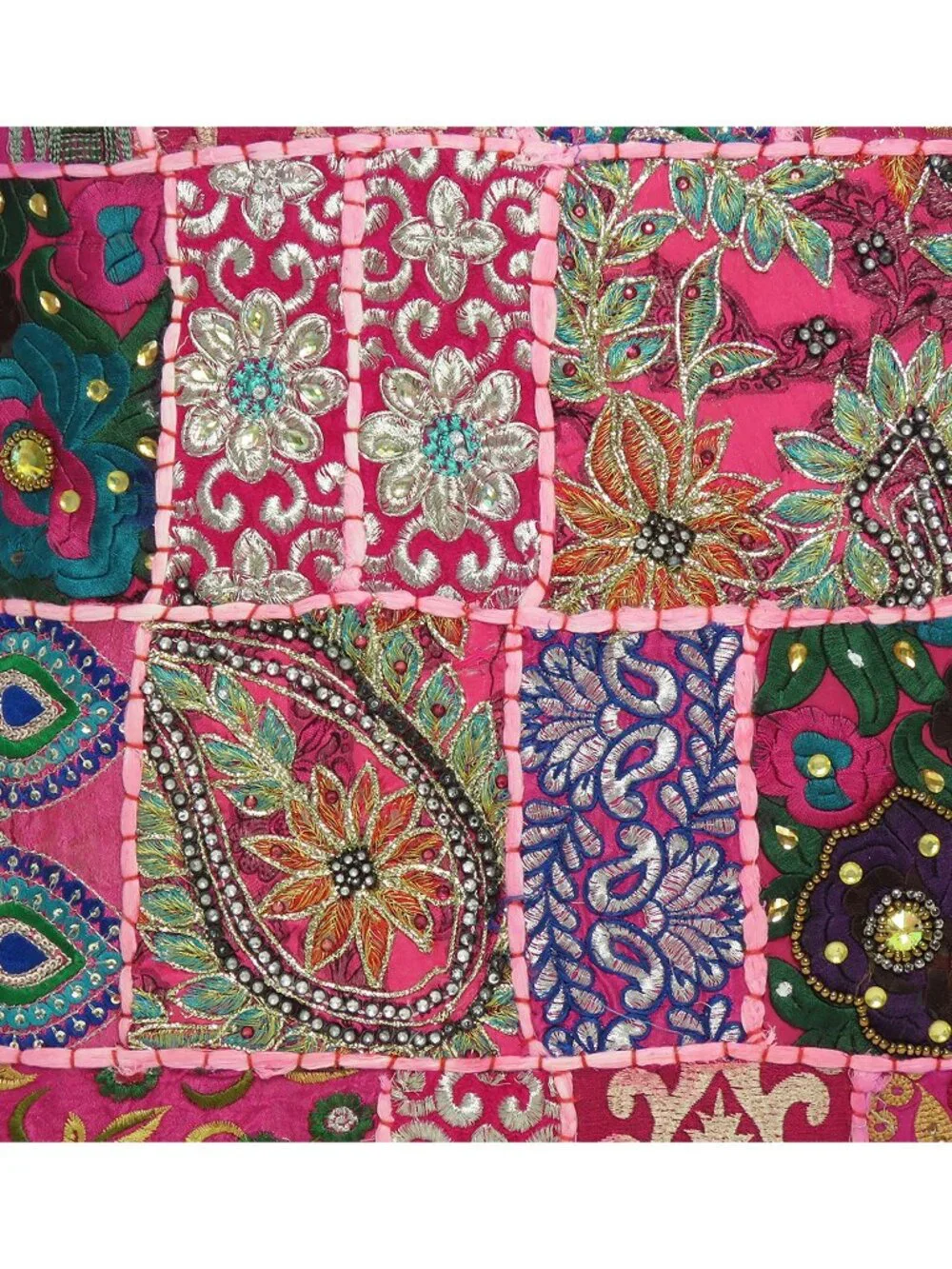 Oussum Handmade Pillow Cover Cotton Patchwork Cushion Cover Square Set of 1